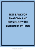 Patton: Anatomy and Physiology, 9th Edition Test Bank