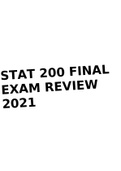 STAT 200 FINAL EXAM REVIEW 2021