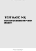 TEST BANK FOR SOCIOLOGY A GLOBAL PERSPECTIVE 8TH EDITION BY FERRAN