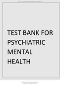 TEST BANK FOR PSYCHIATRIC MENTAL HEALTH NURSING 8TH EDITION BY VIDEBECK 2021 UPDATED ALL CHAPTERS