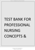 TEST BANK FOR PROFESSIONAL NURSING CONCEPTS & CHALLENGES 9TH EDITION BETH BLACK 2021 UPDATED ALL CHAPTER