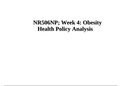 NR506NP; Week 4: Obesity  Health Policy Analysis