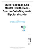 VSIM Feedback Log - Mental Health Case - Sharon Cole-Diagnosis: Bipolar disorder