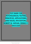 THE TEST BANK FOR PSYCHOLOGICAL TESTING PRINCIPLES, APPLICATIONS, AND ISSUES, 9TH EDITION, ROBERT M. KAPLAN