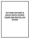 TEST BANK FOR DARBY & WALSH DENTAL HYGIENE THEORY AND PRACTICE, 4TH EDITION LATEST UPDATE