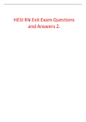 HESI RN Exit Exam Questions and Answers 2