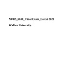 NURS_6630_ Final Exam_Latest 2021 Walden University