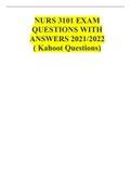 NURS 3101 EXAM QUESTIONS WITH ANSWERS 2021/2022 ( Kahoot Questions)