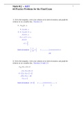 MATH 009 Review for Final Exam Answer Key