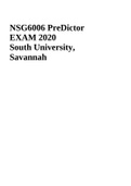 NSG6006 PreDictor EXAM 2020 South University, Savannah