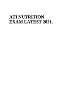 ATI Nutrition Exam 2021 Graded A.