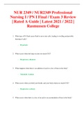 NUR 2349 / NUR2349 Professional Nursing I / PN I Final / Exam 3 Review | Rated A Guide | Latest 2021 / 2022 | Rasmussen College