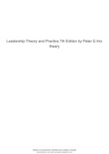 Leadership Theory and Practice 7th Edition by Peter G. Northouse – Test Bank
