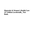 Maternity & Women’s Health Care 12th Edition Lowdermilk_ Test Bank.