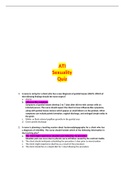 RNSG 2363 Sexuality Quiz with Answers