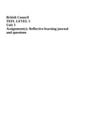 TEFL LEVEL 5 Unit 3 Assignment(s): Reflective learning journal and questions