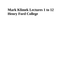 Mark Klimek Lectures 1 to 12 Henry Ford College