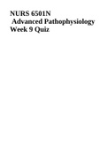 NURS 6501N Advanced Pathophysiology Week 9 Quiz