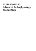 NURS 6501N Advanced Pathophysiology Week 2 Quiz