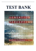 TEST BANK FOR SENSATION AND PERCEPTION, 9TH EDITION, E. BRUCE GOLDSTEIN, ISBN-10 1133958494, ISBN-13 9781133958499