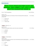 Week 1 Exam (timed and single access) ALL ANSWERS 100% CORRECT FALL-2022 LATEST SOLUTION GUARANTEED GRADE A+