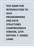 COMPLETE TEST BANK FOR INTRODUCTION TO JAVA PROGRAMMING AND DATA STRUCTURES COMPREHENSIVE VERSION, 12TH EDITION, Y. DANIEL LIANG