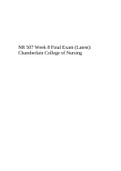 NR 507 Week 8 Final Exam (Latest): Chamberlain College of Nursing