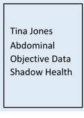 Tina Jones Abdominal Objective Data Shadow Health