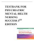 TESTBAN FOR PHYCHIATRIC MENTAL HELTH NURSING SUCCESS 3RD EDITION  