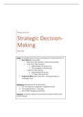 Strategic Decision Making (441058-B-6): letterlijke uitwerking van alle behandelde stof