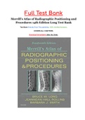 Test bank for Merrill’s Atlas of Radiographic Positioning and Procedures 14th Edition Long
