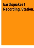 Exam (elaborations) Gizmos For Earthquakes 1 Recording Station. 