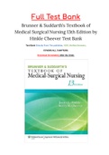 Brunner &  Suddarth’s Textbook of Medical Surgical Nursing 13th Edition by Hinkle Cheever Test Bank