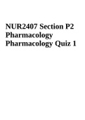 NUR2407 Pharmacology Quiz 1