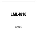LML4810 Summarised Study Notes