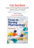 Test Bank for Focus on Nursing Pharmacology 8th Edition Karch 