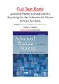 Advanced Practice Nursing Essential Knowledge for the Profession 4th Edition DeNisco Test Bank
