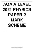 AQA A LEVEL 2021 PHYSICS PAPER 2 MARK SCHEME (CERTIFIED ANSWERS2021)/VERIFIED FOR SUCCESS