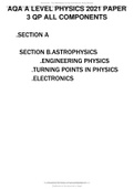 AQA A LEVEL 2021 PHYSICS PAPER 3 QUESTION PAPER ALL COMPOENTS INCLUDED (CERTIFIED QUESTIONS 2021)/VERIFIED FOR SUCCESS