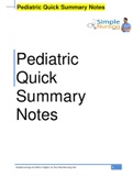 Pediatric Quick  Summary Notes