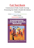 Community & Public Health Nursing: Promoting the Public's Health 8th Edition Test Bank