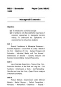 MBA I Semester MBAC 1002 Managerial Economics