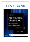 TEST BANK FOR PILBEAM'S MECHANICAL VENTILATION: PHYSIOLOGICAL AND CLINICAL APPLICATIONS 6TH EDITION BY J.M. CAIRO