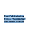 Roach's Introductory Clinical Pharmacology 11th edition testbank