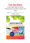Saunders Math Skills for Health Professionals 2nd Edition Hickey Test Bank