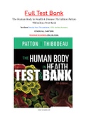The Human Body in Health & Disease 7th Edition Patton Thibodeau Test Bank