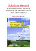 Measurement and Data Analysis for Engineering and Science 4th Edition Dunn Solutions Manual