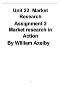 Unit 22: Market Research Assignment 2 Market research in Action