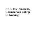 BIOS 256 Questions, Chamberlain College Of Nursing