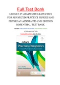 Test Bank Lehne’s Pharmacotherapeutics for Advanced Practice Nurses and Physician Assistants 2nd Edition Rosenthal ISBN : 9780323554954 